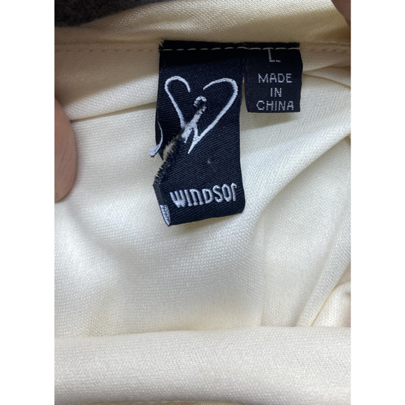 Windsor Dress Womens Large Cream Brown One Shoulder Ruffle Tulle Party Y2K - Picture 12 of 14